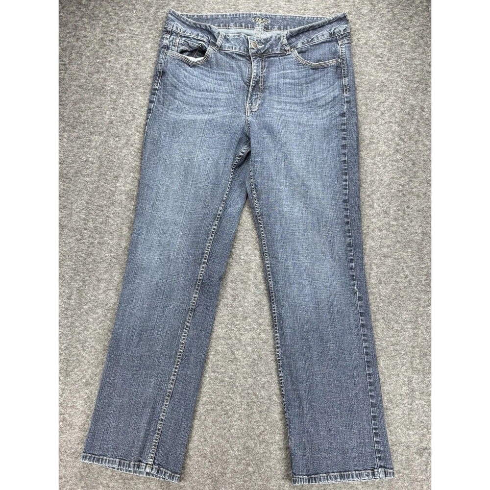 Riders by Lee Women’s Jeans Size 16 M Mid Rise Straight Stretch Blue Denim